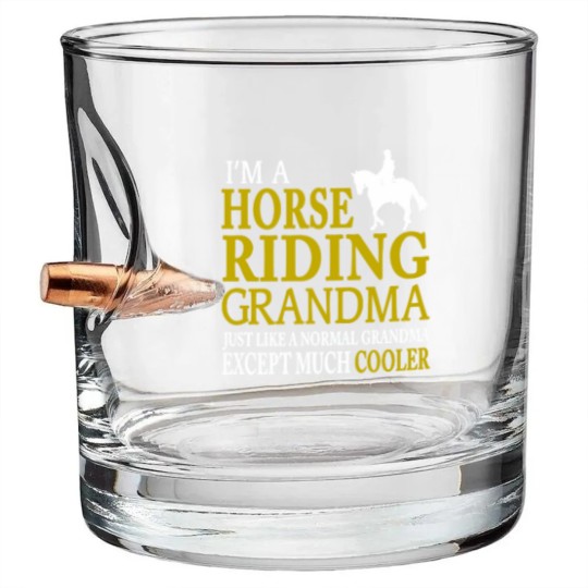 Discover I'm A Horse Riding Grandma Bullet Whiskey Glasses