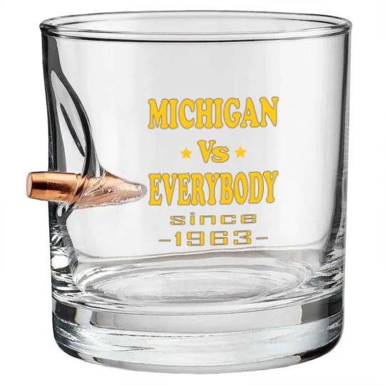 Discover michigan vs everybody Bullet Whiskey Glasses