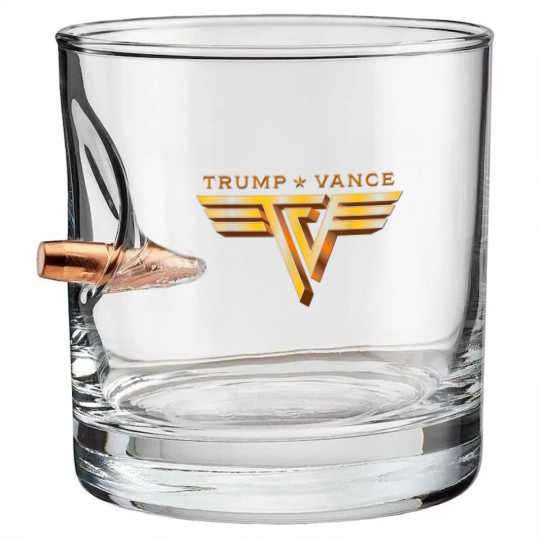 Discover Trump Vance TV Rocker Gold Logo Vintage Trump Vance 2024 Bullet Whiskey Glasses
