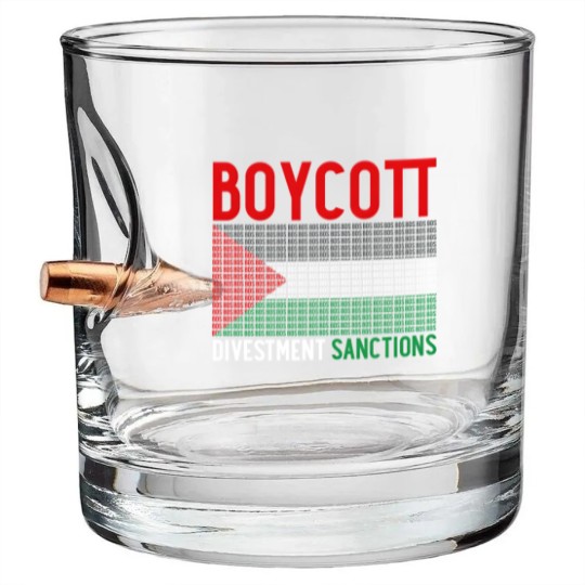 Discover Boycott Israel Divestment Sanctions - Palestine Bullet Whiskey Glasses