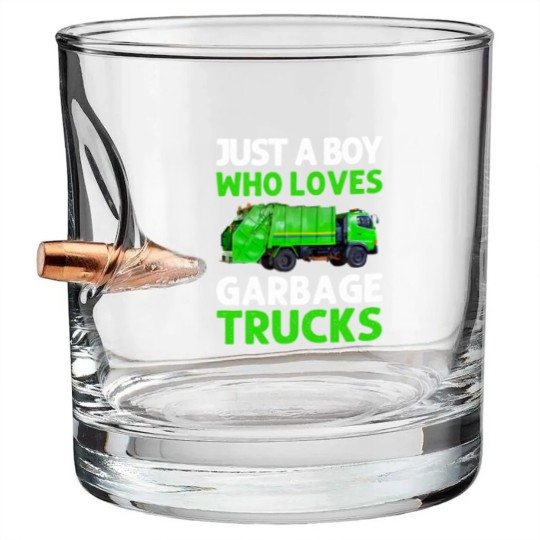 Discover Just A Boy Who Loves Garbage Trucks Bullet Whiskey Glasses