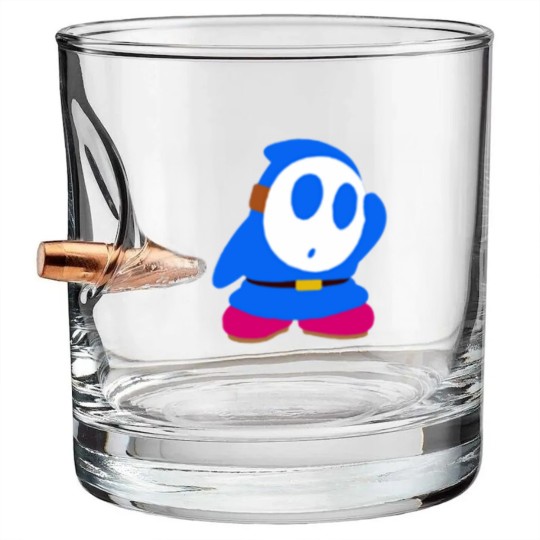 Discover Blue Shy Guy Bullet Whiskey Glasses