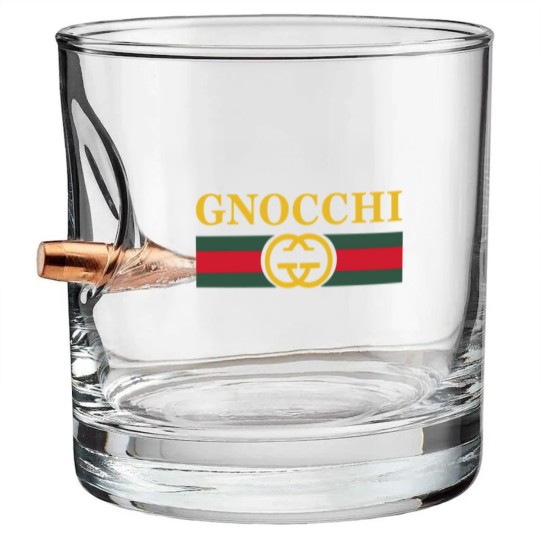 Discover Funny Gnocchi Pasta Logo Bullet Whiskey Glasses