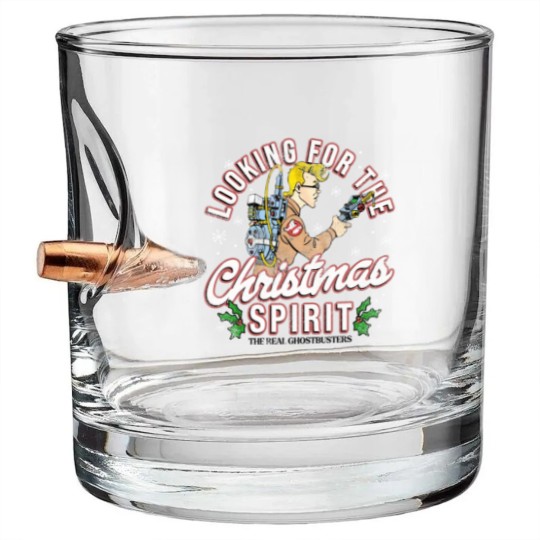 Discover The Real Ghostbusters Xmas Bullet Whiskey Glasses Looking For Christmas Spirit Egon Spengler Men's Graphic Bullet Whiskey Glasses