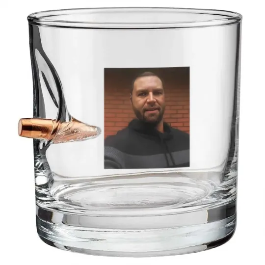 Discover JD Vance George Floyd Meme Bullet Whiskey Glasses, Funny Political Parody Bullet Whiskey Glasses, Satire Bullet Whiskey Glasses, Viral Internet Meme