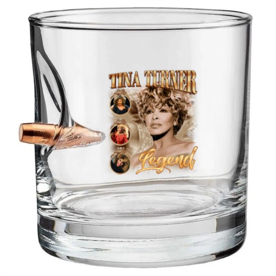 Discover Tina Turner Legend Music Bullet Whiskey Glasses, R.I.P 1939-2023 Tina Turner Rock Retro Vintage Bullet Whiskey Glasses