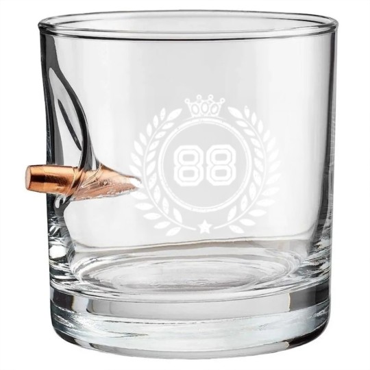 Discover 88 number wreath Bullet Whiskey Glasses