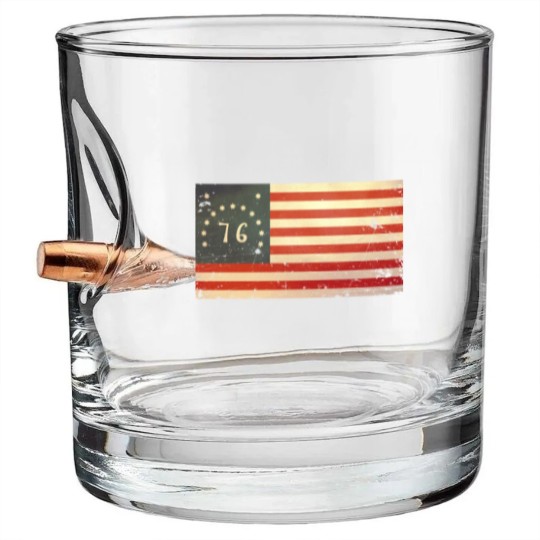 Discover USA Bennington Flag - Vintage - Usa - Bullet Whiskey Glasses
