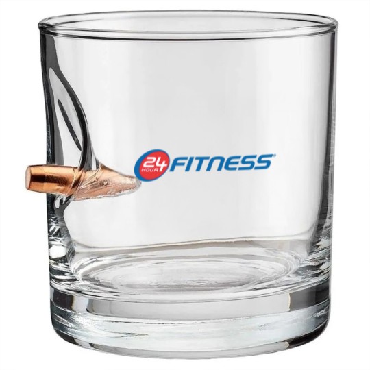 Discover 24 HOUR FITNESS LOGO Bullet Whiskey Glasses