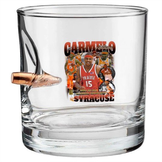 Discover Vintage 90s Graphic Carmelo Anthony Syracuse Bullet Whiskey Glasses, Carmelo Anthony Bullet Whiskey Glasses