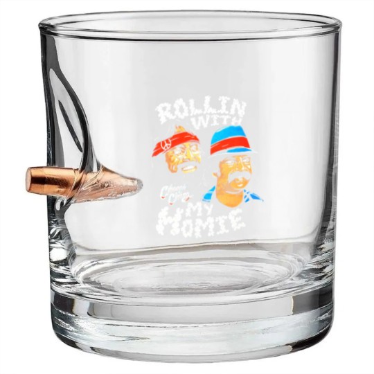Discover Cheech & Chong Rollin With My Homie Bullet Whiskey Glasses