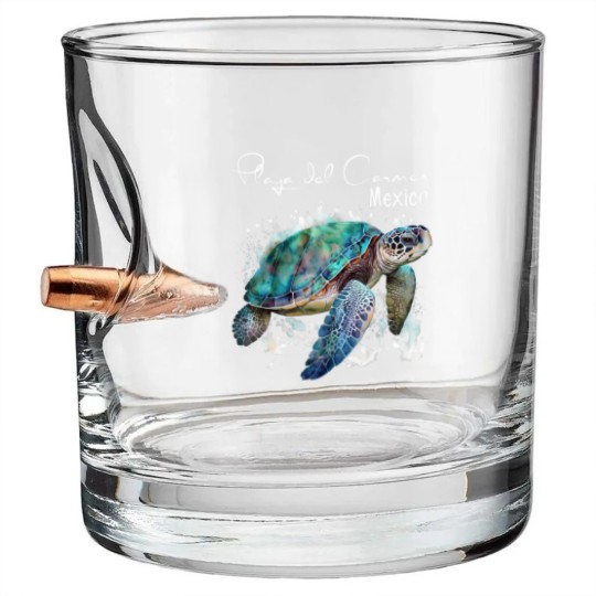 Discover playa del carmen mexico sea turtle playa souvenir t Bullet Whiskey Glasses