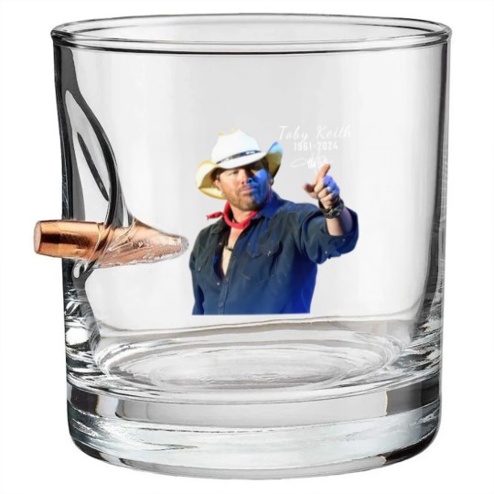 Discover RIP Toby Keith 1961-2024 Signatures Bullet Whiskey Glasses for Men Women
