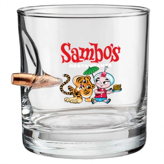 Discover Sambo's Restaurant Logo with Sambo and Tiger Bullet Whiskey Glasses