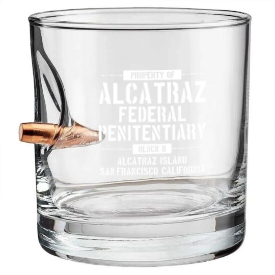Discover Alcatraz - California - The Rock - Jail - Prison Bullet Whiskey Glasses