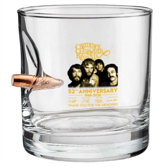 Discover 52 Years Creedence Clearwater Revival Bullet Whiskey Glasses