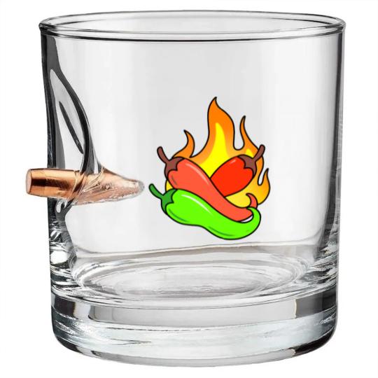Discover hot peppers Bullet Whiskey Glasses