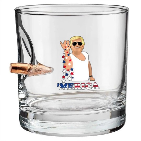 Discover Trump 'Merica Bullet Whiskey Glasses, Funny 4th of July Bullet Whiskey Glasses, Trump Star Sprinkling Bullet Whiskey Glasses