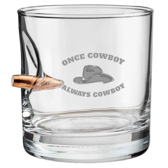 Discover Once cowboy always Cowboy Sherrif Western cowboy Bullet Whiskey Glasses