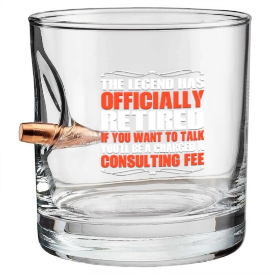 Discover The Legend Has Officially Retired Funny Retirement - Retirement - Bullet Whiskey Glasses
