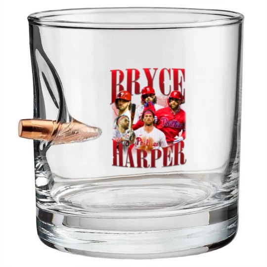 Discover BRYCE HARPER Vintage Bullet Whiskey Glasses, Bryce Harper Homage Bullet Whiskey Glasses