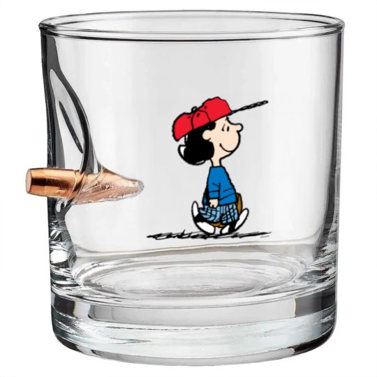 Discover Peanuts | Lucy Playing Baseball Bullet Whiskey Glasses