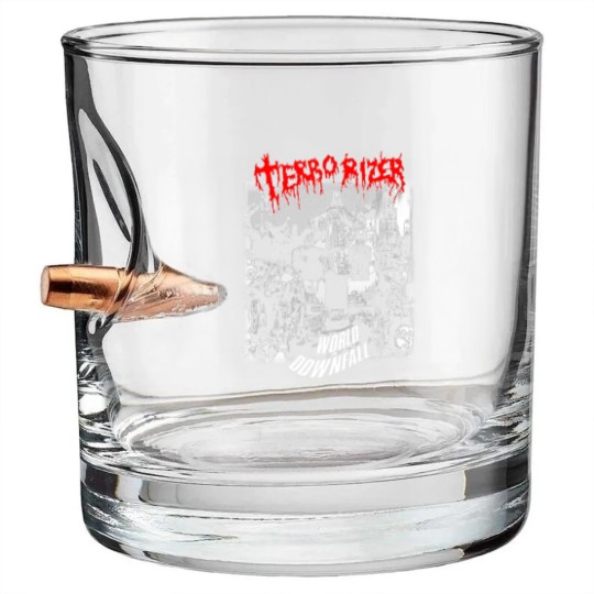 Discover Terrorizer Unisex Bullet Whiskey Glasses - World Downfall - Fear of Napalm - Grind Bullet Whiskey Glasses