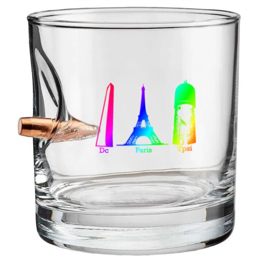 Discover Ypsilanti Water Tower Full Color Bullet Whiskey Glasses
