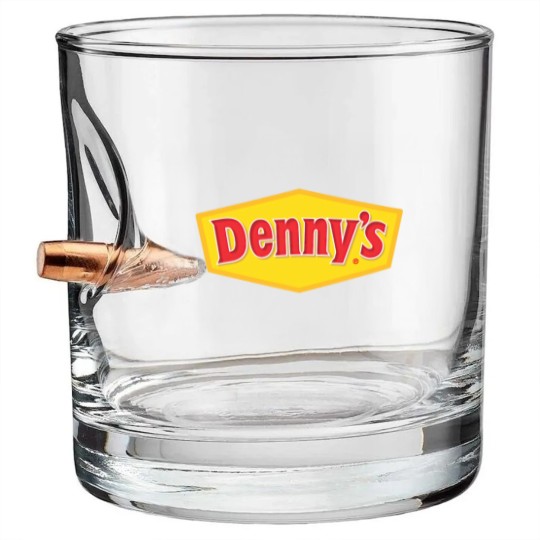 Discover Denny's Logo Bullet Whiskey Glasses