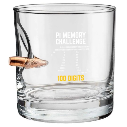 Discover 100 Digits of Pi Memory Challenge - Pi Day Bullet Whiskey Glasses
