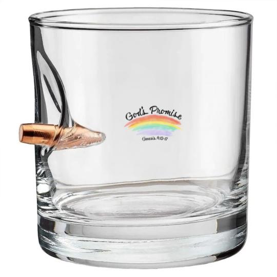 Discover Gods Promise Rainbow Bullet Whiskey Glasses for Kids, Genesis 9:13-17