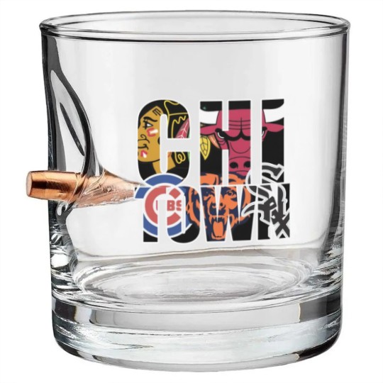 Discover Chicago Bullet Whiskey Glasses - Chi town chicago sports Bullet Whiskey Glasses