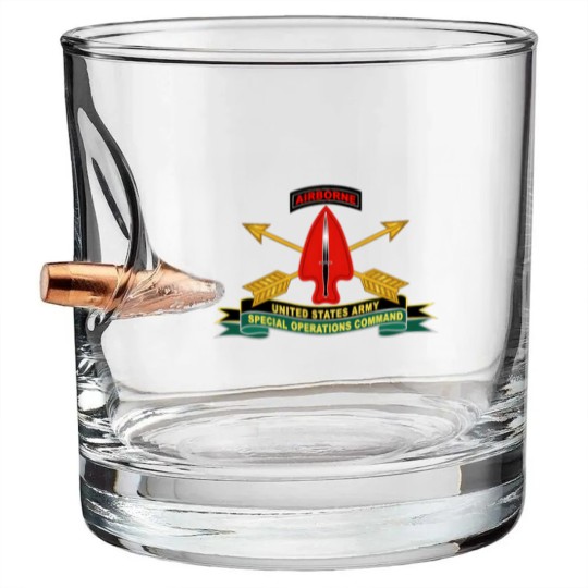 Discover Army US Army Special Operations Command Sine Pari Bullet Whiskey Glasses
