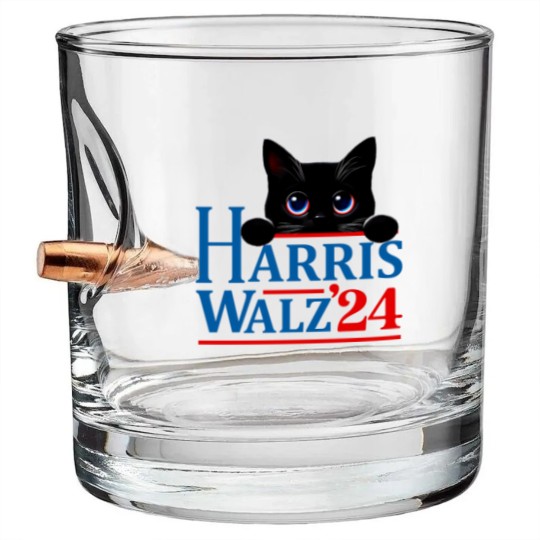 Discover Harris Walz Cat Lady  Harris tim walz Bullet Whiskey Glasses - 1 Bullet Whiskey Glasses