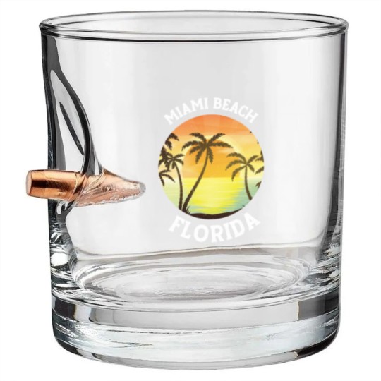Discover Vintage Miami Beach Florida Retro 70s 80s Travel Bullet Whiskey Glasses