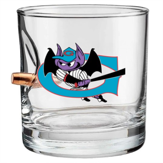 Discover Game of Greensboro Bats Baseball Bullet Whiskey Glasses