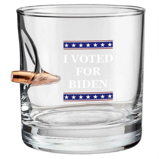Discover i voted for biden pro joe biden democrats liberals gifts Bullet Whiskey Glasses