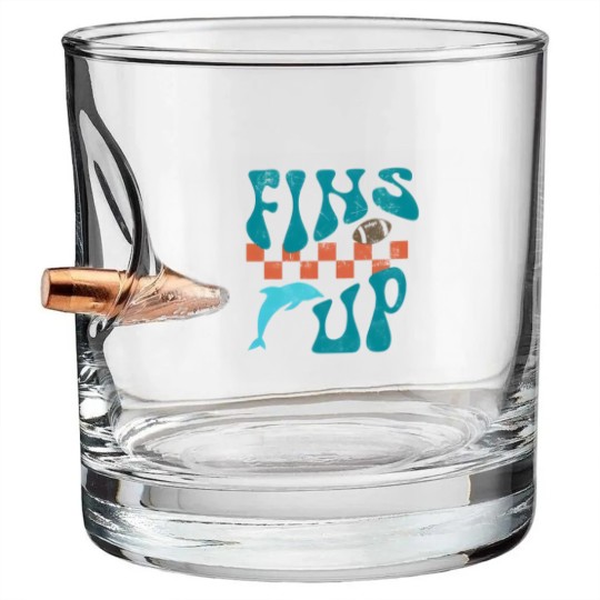 Discover Fins Up Bullet Whiskey Glasses  Retro Miami Football Bullet Whiskey Glasses Game Day Bullet Whiskey Glasses Miami Sports Go Fins