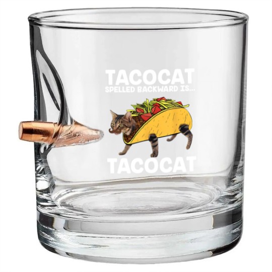 Discover Funny Taco Cat Vintage Bullet Whiskey Glasses