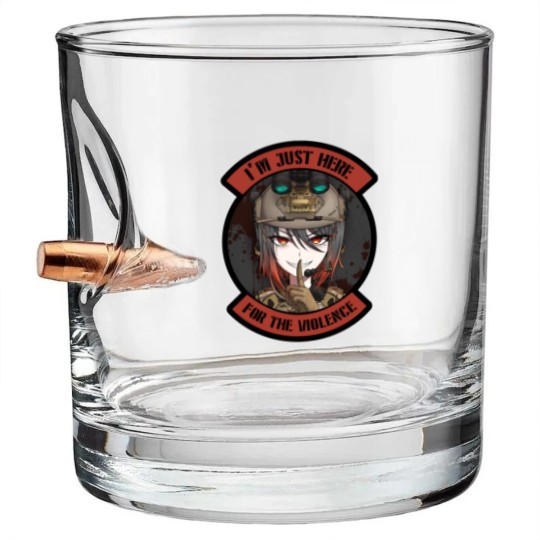 Discover Tactical Waifu Operator Anime Art 2 Bullet Whiskey Glasses