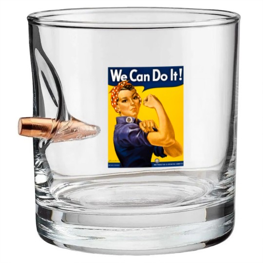 Discover We Can Do It! Rosie the Riveter Vintage WW2 Bullet Whiskey Glasses