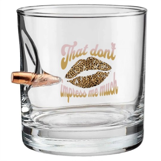 Discover Shania Twain That don't Impress me Leopard Cheetah Print Bullet Whiskey Glasses