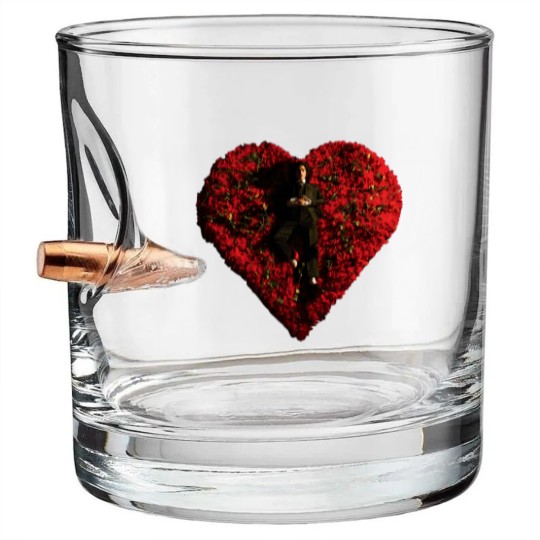 Discover Conan Gray Graphic Vintage Bullet Whiskey Glasses, Conan Gray with Roses Heart Aesthetic 90's Bullet Whiskey Glasses
