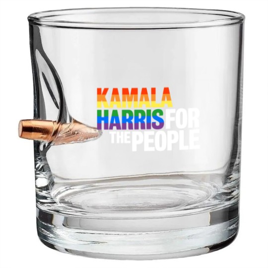 Discover Kamala Harris For President Bullet Whiskey Glasses, LGBT Gay Pride Rainbow