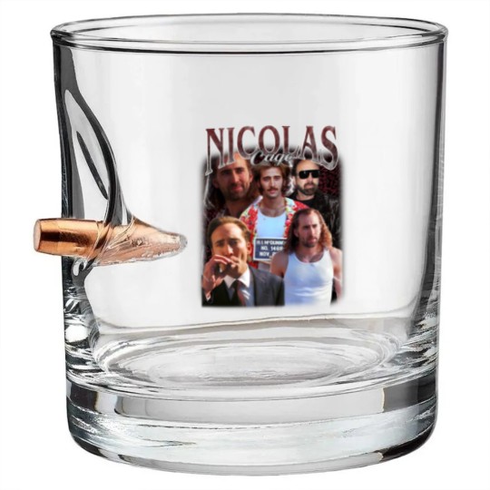 Discover Nicolas Cage Vintage Unisex Bullet Whiskey Glasses, Vintage Nicolas Cage Bullet Whiskey Glasses
