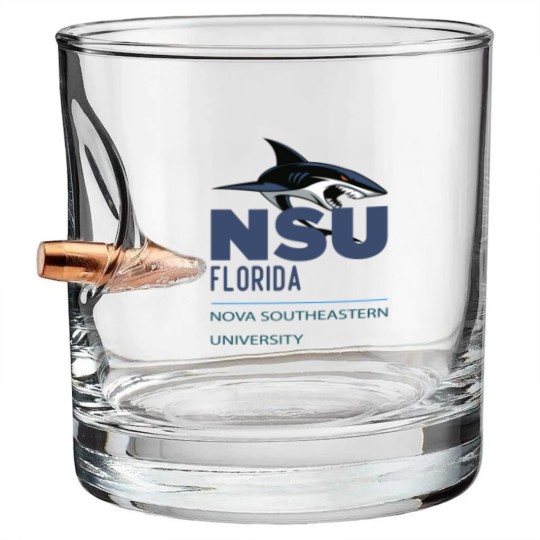 Discover Nova Southeastern University blue shark NSU Bullet Whiskey Glasses