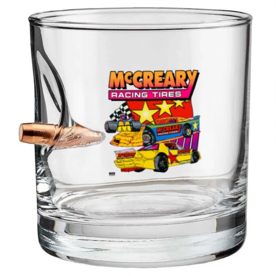 Discover Vintage 1990s McCreary Racing Tire Neon Bullet Whiskey Glasses