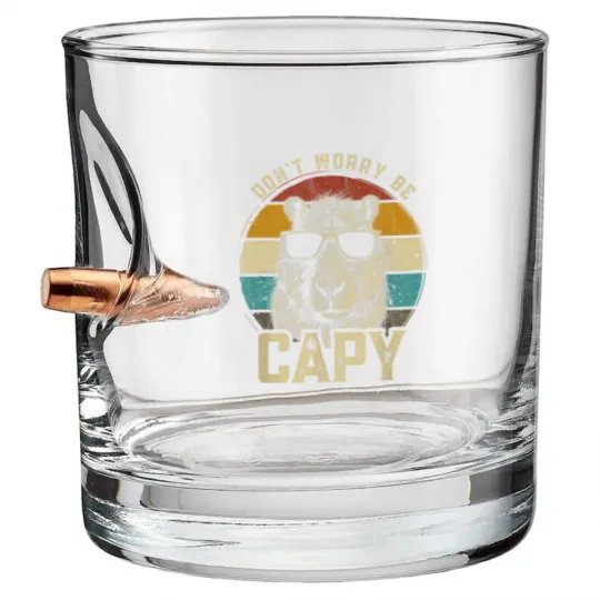 Discover Capybara Dont Be Worry Be Capy funny animal Capybara Lover Bullet Whiskey Glasses
