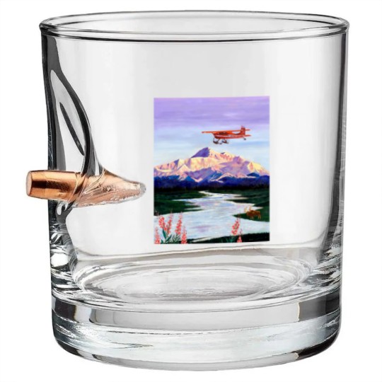 Discover Denali Mountain Painting, K2 Aviation, Living Room Painting, Alaska Mountain, Gift for Pilot, Scott Bullet Whiskey Glasses