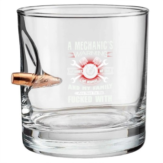 Discover Mechanic's Warning Bullet Whiskey Glasses